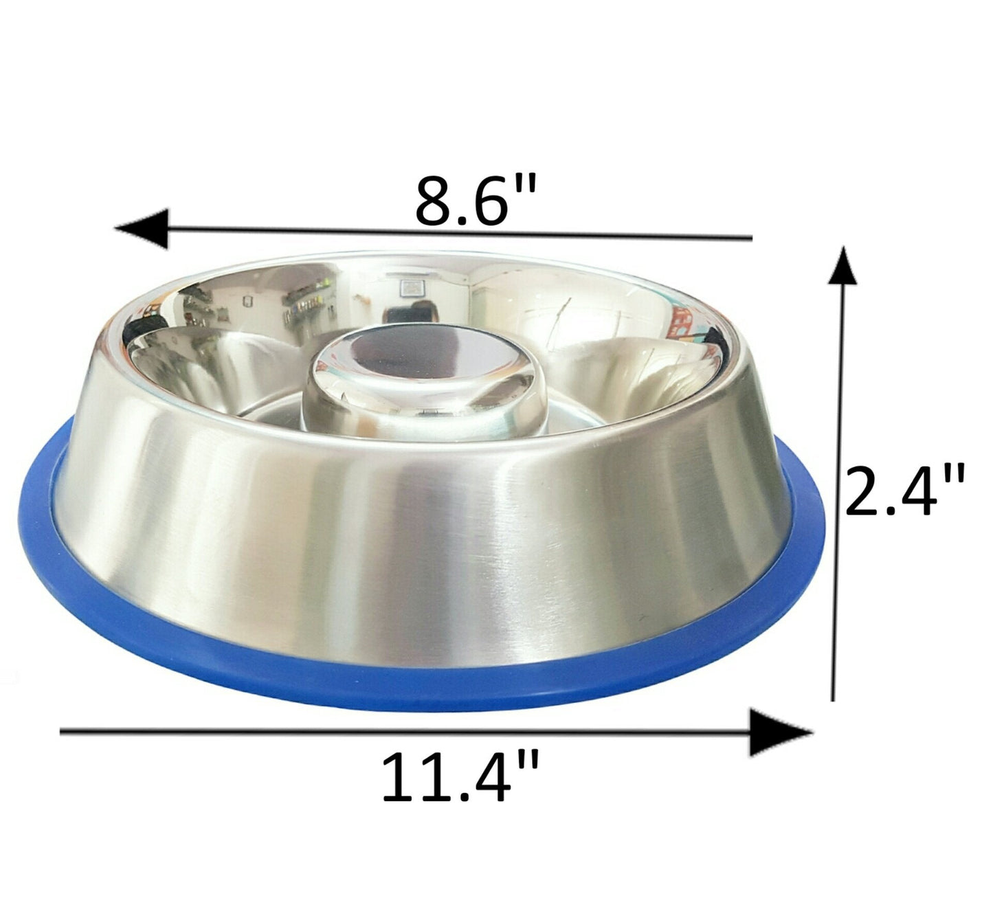 Mr. Peanut's Slow Feed Anti-Bloat Dog Bowl with Bonded Silicone Base