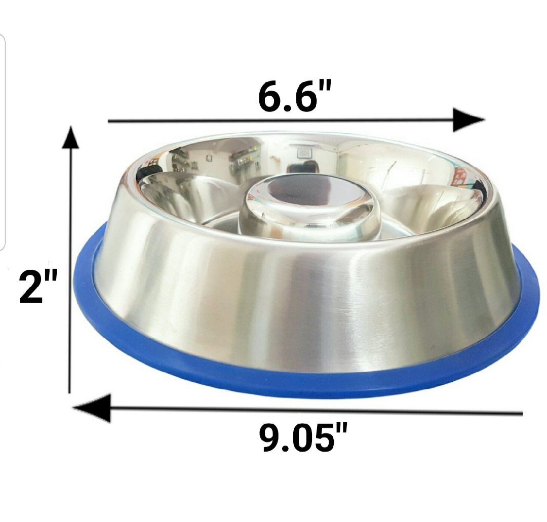 Mr. Peanut's Slow Feed Anti-Bloat Dog Bowl with Bonded Silicone Base