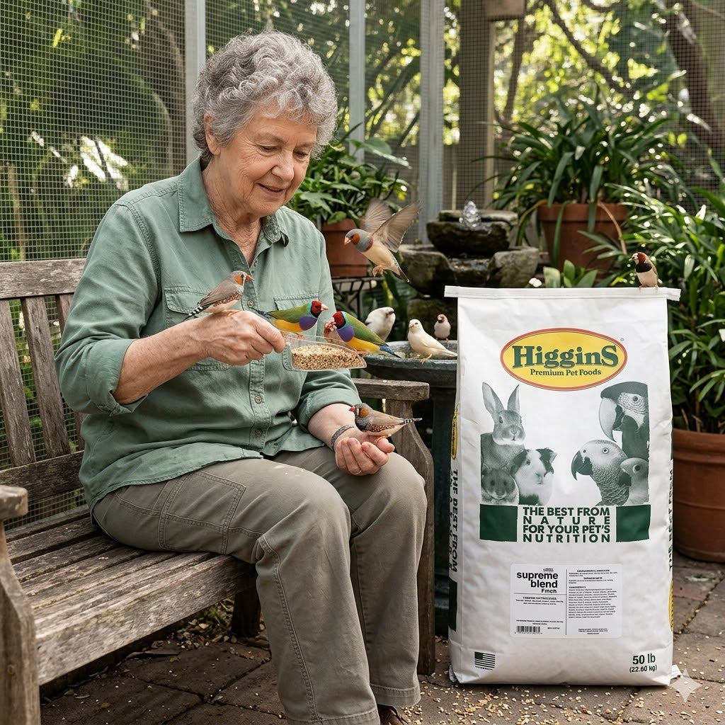 Higgins Supreme Finch Food 50 lbs. Natural Seed Blend for Healthy Birds
