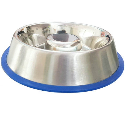 Mr. Peanut's Slow Feed Anti-Bloat Dog Bowl with Bonded Silicone Base